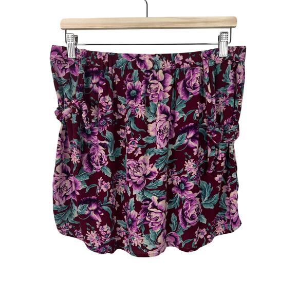 American Eagle Outfitters Size Large Gauzy Floral Lightweight Pull On Mini Skirt - Picture 1 of 6